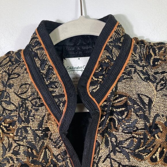 Womens Coldwater Creek Tapestry Jacket Brown Floral PM Polyester Viscose - Picture 4 of 8